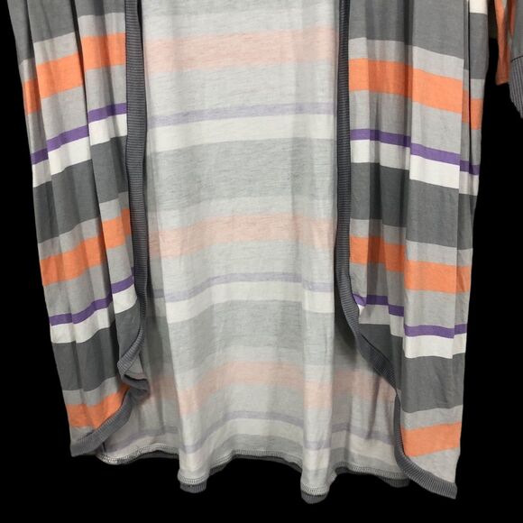Torrid Super Soft Cocoon Cardigan, Striped, Open Front, Curved Hem SZ 0 (XL) - Picture 6 of 9